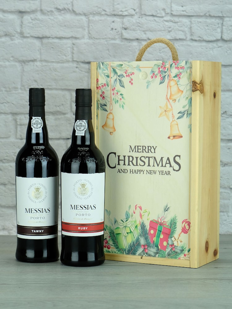 LeBonVin Messias Port Duo Christmas Wood Gift Box - Image 1 of 1
