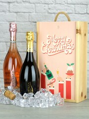 LeBonVin Bottega Sparkling Wine Duo Christmas Wood Gift Box - Image 1 of 1