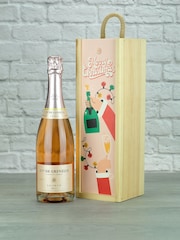 LeBonVin Sparkling Saumur Rose Christmas Wood Gift Box - Image 1 of 1