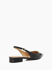 Dune London Black Regular Fit Hopeful Branded-Snaffle-Trim Ballet Shoes - Image 5 of 6