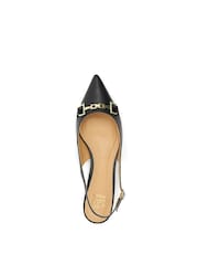 Dune London Black Regular Fit Hopeful Branded-Snaffle-Trim Ballet Shoes - Image 6 of 6