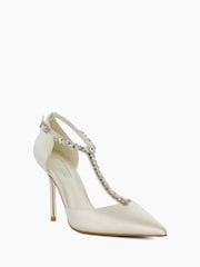 Dune London Cream Devotional Bridal Embellished Heels - Image 4 of 7