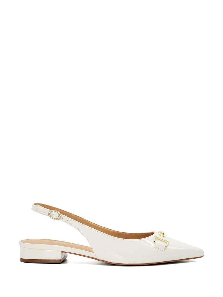 Bela - Dune London Hopeful Snaffle Slingback čevlji - Slika 1 iz 6 Bela - Dune London Hopeful Snaffle Slingback čevlji - Slika 1 iz 6