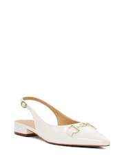 Dune London White Hopeful Snaffle Slingback Sandals - Image 3 of 6