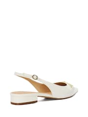 Dune London White Hopeful Snaffle Slingback Sandals - Image 4 of 6