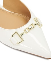 Dune London White Hopeful Snaffle Slingback Sandals - Image 6 of 6