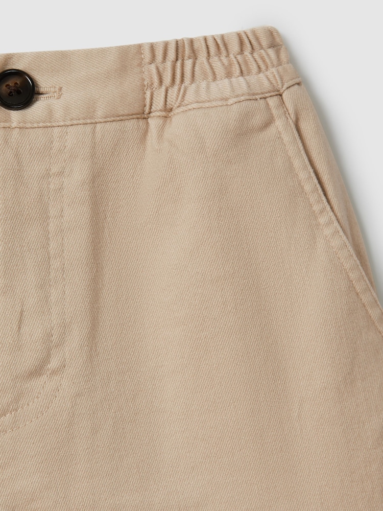 Reiss Stone Colter 3-9 yrs Elasticated Waist Cotton Blend Trousers - Image 4 of 4