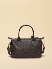 Joules Mini Chocolate Brown Leopard Print Crossbody Handbag - Image 5 of 8