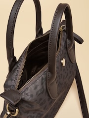 Joules Mini Chocolate Brown Leopard Print Crossbody Handbag - Image 8 of 8