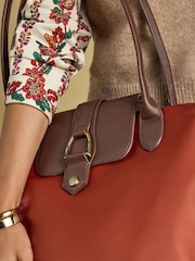 Joules Edie Rust Orange Zip Top Shopper Bag - Image 2 of 10