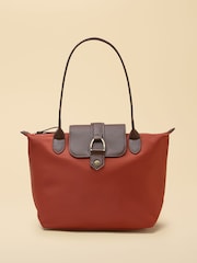 Joules Edie Rust Orange Zip Top Shopper Bag - Image 5 of 10