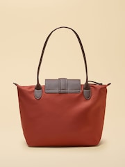 Joules Edie Rust Orange Zip Top Shopper Bag - Image 6 of 10