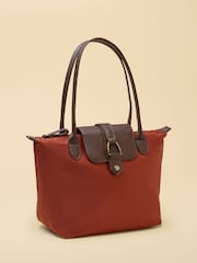 Joules Edie Rust Orange Zip Top Shopper Bag - Image 8 of 10