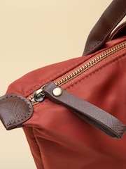 Joules Edie Rust Orange Zip Top Shopper Bag - Image 9 of 10