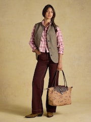 Joules Edie Neutral Rodeo Print Zip Top Shopper Bag - Image 3 of 9