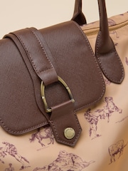 Joules Edie Neutral Rodeo Print Zip Top Shopper Bag - Image 8 of 9