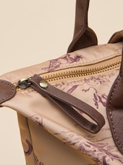 Joules Edie Neutral Rodeo Print Zip Top Shopper Bag - Image 9 of 9
