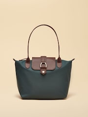 Joules Edie Green Zip Top Shopper Bag - Image 1 of 8