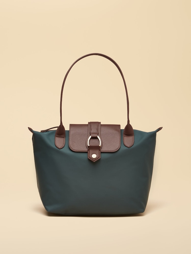 Joules Edie Green Zip Top Shopper Bag - Image 1 of 8 Joules Edie Green Zip Top Shopper Bag - Image 1 of 8