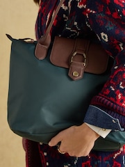 Joules Edie Green Zip Top Shopper Bag - Image 4 of 8