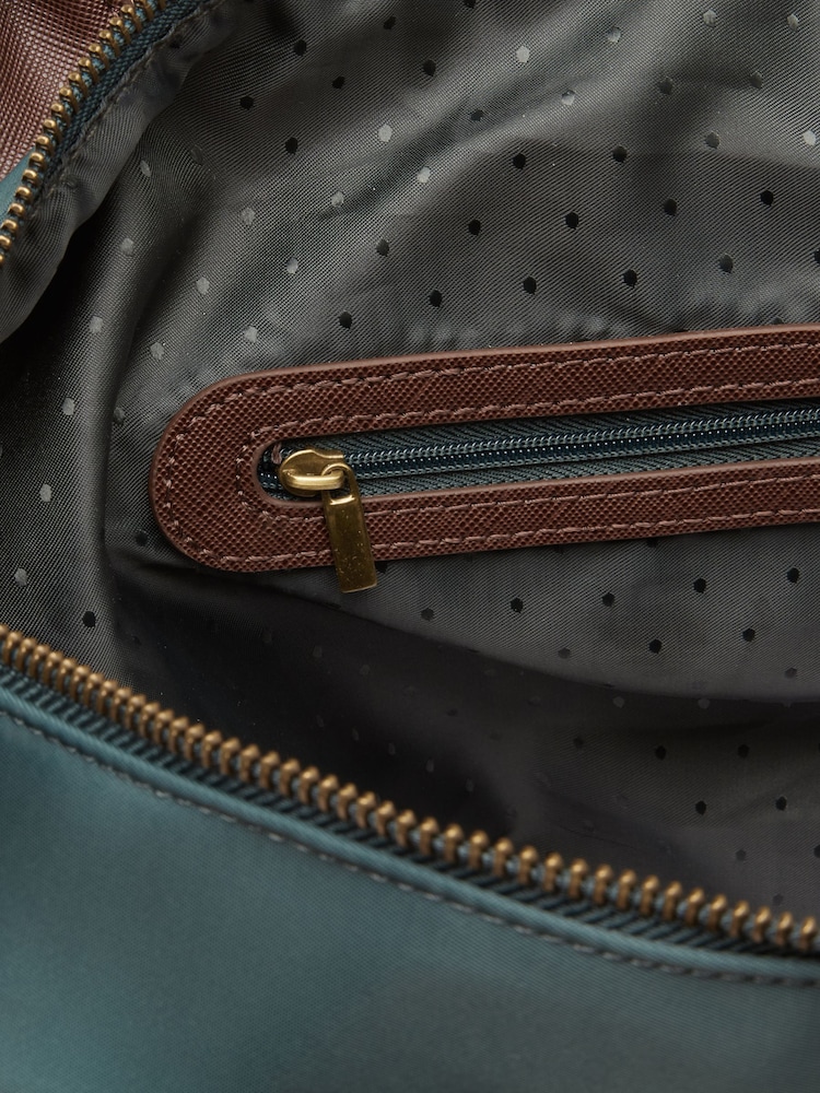 Joules Edie Green Zip Top Shopper Bag - Image 8 of 8 Joules Edie Green Zip Top Shopper Bag - Image 8 of 8