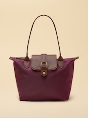 Joules Edie Port Red Zip Top Shopper Bag - Image 1 of 9