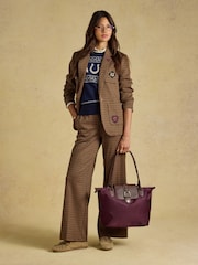 Joules Edie Port Red Zip Top Shopper Bag - Image 2 of 9