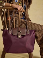 Joules Edie Port Red Zip Top Shopper Bag - Image 3 of 9