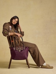 Joules Edie Port Red Zip Top Shopper Bag - Image 4 of 9