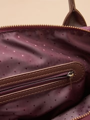 Joules Edie Port Red Zip Top Shopper Bag - Image 5 of 9