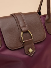 Joules Edie Port Red Zip Top Shopper Bag - Image 7 of 9