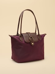 Joules Edie Port Red Zip Top Shopper Bag - Image 8 of 9