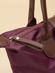 Joules Edie Port Red Zip Top Shopper Bag - Image 9 of 9