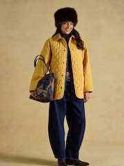 Joules Edie Navy Argyle Zip Top Shopper Bag - Image 3 of 10