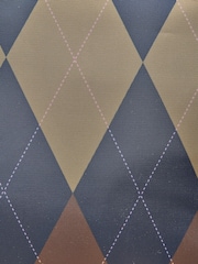 Joules Edie Navy Argyle Zip Top Shopper Bag - Image 9 of 10