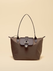 Joules Edie Mocha Brown Zip Top Shopper Bag - Image 1 of 8