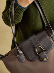 Joules Edie Mocha Brown Zip Top Shopper Bag - Image 4 of 8
