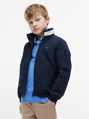 Tommy Hilfiger Navy Blue Essential Flag Logo Collar Padded Jacket - Image 1 of 7