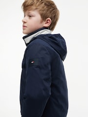 Tommy Hilfiger Navy Blue Essential Flag Logo Collar Padded Jacket - Image 5 of 7