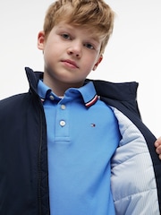 Tommy Hilfiger Navy Blue Essential Flag Logo Collar Padded Jacket - Image 6 of 7
