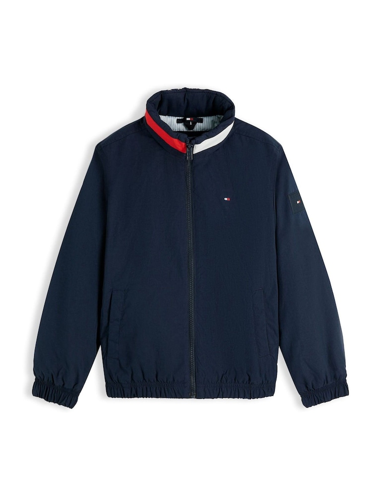 Tommy Hilfiger Navy Blue Essential Flag Logo Collar Padded Jacket - Image 7 of 7 Tommy Hilfiger Navy Blue Essential Flag Logo Collar Padded Jacket - Image 7 of 7