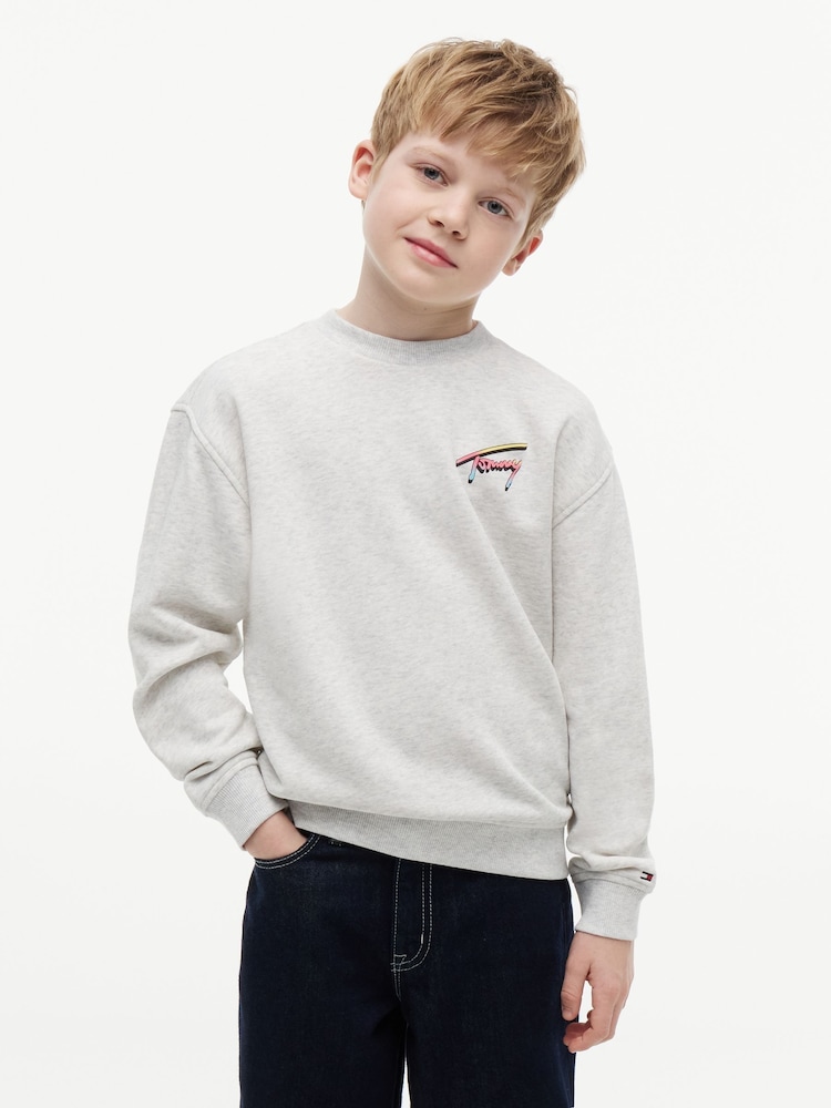 Tommy Hilfiger Grey Back Logo Graphic Sweatshirt - Image 1 of 5
