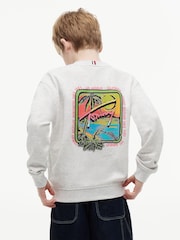 Tommy Hilfiger Grey Back Logo Graphic Sweatshirt - Image 2 of 5