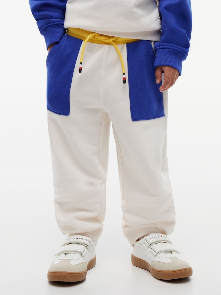 Tommy Hilfiger White Back Logo Graphic Cuffed Leg Joggers - Image 1 of 5