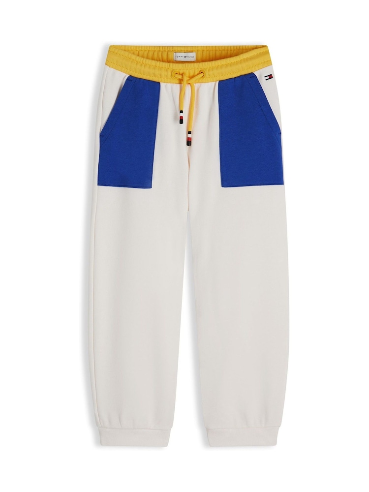 Tommy Hilfiger White Back Logo Graphic Cuffed Leg Joggers - Image 5 of 5