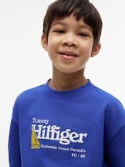 Tommy Hilfiger Blue Logo Embroidery Pique T-Shirt - Image 3 of 4