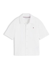Tommy Hilfiger White Relaxed Fit Seersucker Short Sleeve Shirt - Image 5 of 5