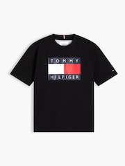 أسود - تيشِرت جيرسيه بطبعة راية من Tommy Hilfiger - Image 5 of 6