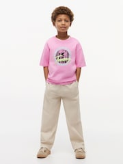 Tommy Hilfiger Pink Graphic Logo Jersey T-Shirt - Image 3 of 5
