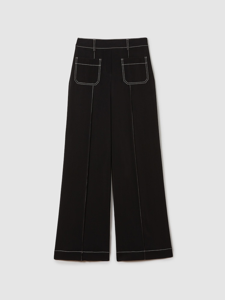 Reiss Kylie Hose mit weitem Bein und Kontrastnähten - Bild 2 von 6